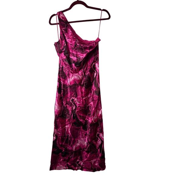 Cami NYC Agnes Pink Silk One Shoulder Asymmetrical Dress Size Large - Picture 3 of 7